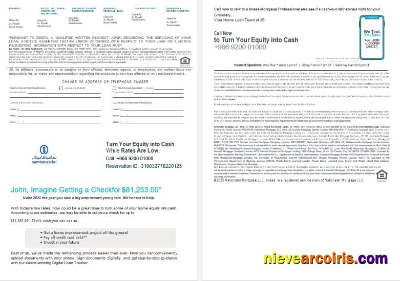 Saudi Arabia Samba bank mortgage statement 3-4